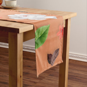 Yellow Flowers and White Roses 25 Short Table Runner