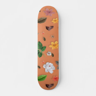 Yellow Flowers and White Roses 25 Skateboard