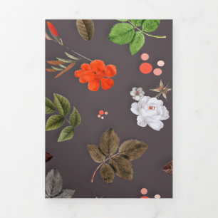 Yellow Flowers and White Roses 26 Tri-Fold Holiday Card