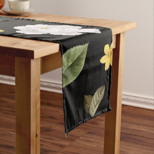Yellow Flowers and White Roses 2 Short Table Runner