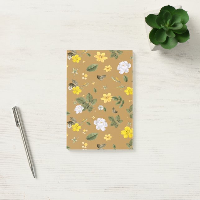 Yellow Flowers and White Roses 4 Post-it Notes (Office)