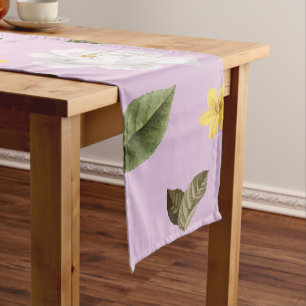 Yellow Flowers and White Roses 5 Short Table Runner