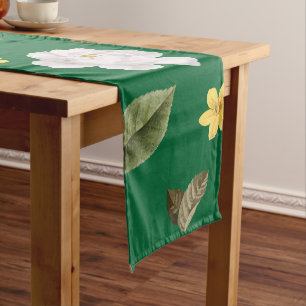 Yellow Flowers and White Roses 6 Short Table Runner