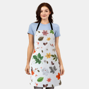 Yellow Flowers and White Roses 7 Apron