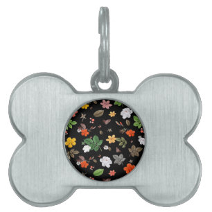 Yellow Flowers and White Roses 8 Pet ID Tag