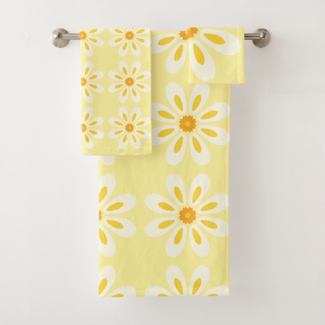 Yellow flowers  bath towel set (Insitu)
