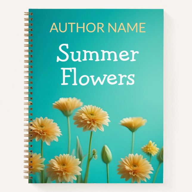 Yellow Flowers Book Cover Inspiration Notebook (Front)