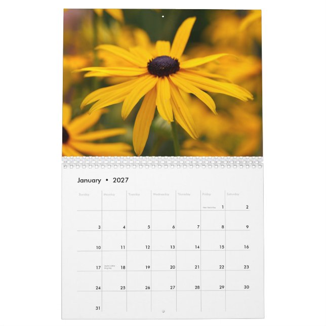 Yellow Flowers Calendar (Jan 2027)