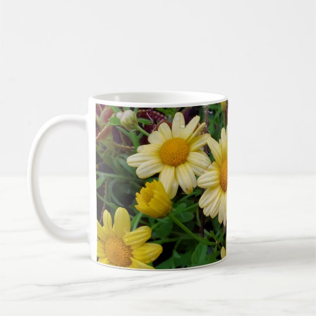 Yellow flowers coffee mug (Left)