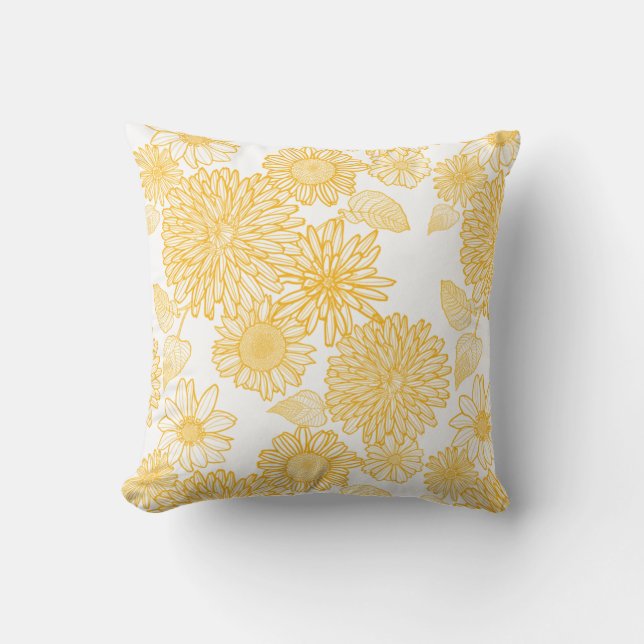 Yellow Flowers  Cushion (Front)