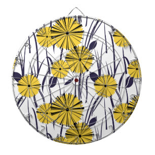 Yellow flowers dartboard