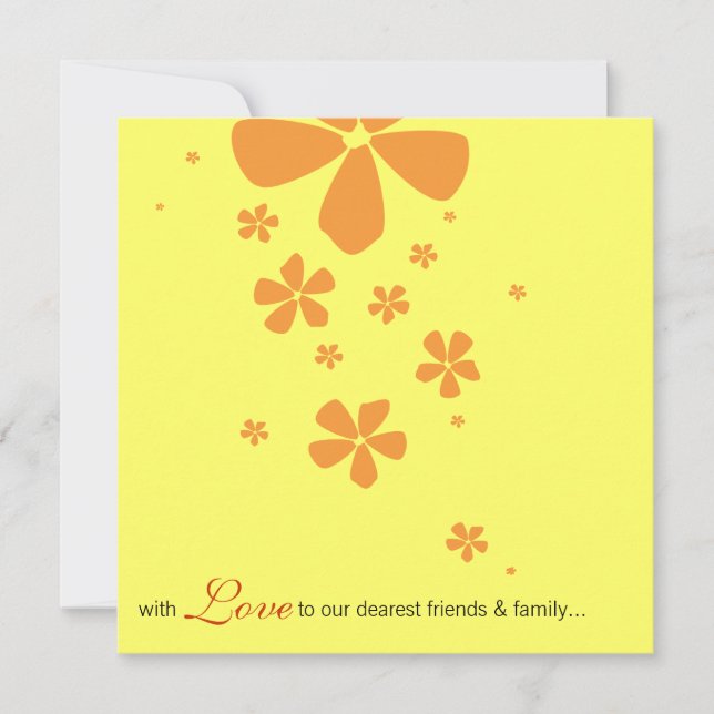 Yellow Flowers Elegant Wedding Invitation (Front)