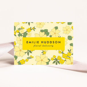 Yellow Flowers, Floral, Florist, Flower Shop Business Card