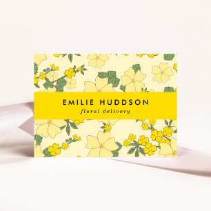 Yellow Flowers, Floral, Florist, Flower Shop Business Card