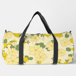 Yellow Flowers, Floral Pattern, Pattern Of Flowers Duffle Bag