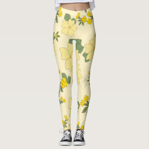 Yellow Flowers, Floral Pattern, Pattern Of Flowers Leggings