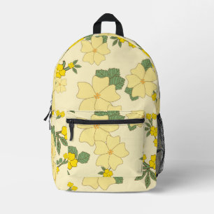 Yellow Flowers, Floral Pattern, Pattern Of Flowers Printed Backpack