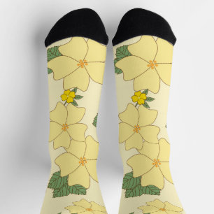 Yellow Flowers, Floral Pattern, Pattern Of Flowers Socks