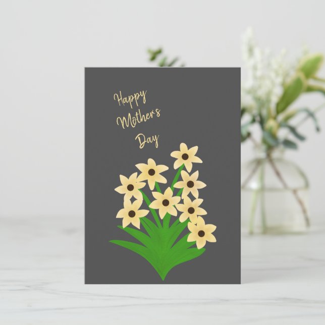 Yellow flowers Greeting cards (Standing Front)