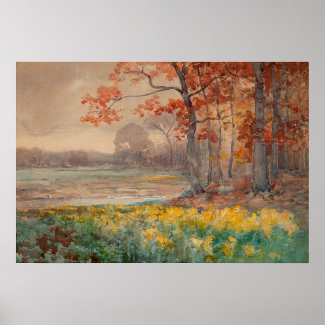 Yellow Flowers Grey Day, 1911 Poster (Front)