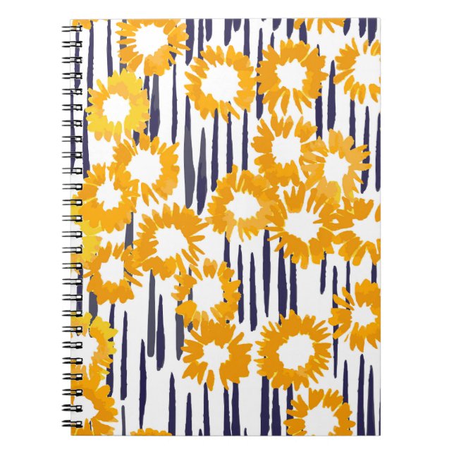 Yellow Flowers: Hand-Painted Vintage Notebook (Front)