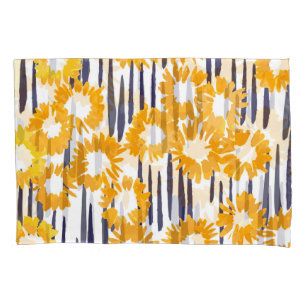 Yellow Flowers: Hand-Painted Vintage Pillowcase
