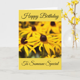 Yellow Flowers Happy Birthday Card
