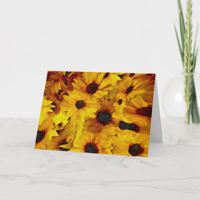 Yellow Flowers Holiday Card (Front)