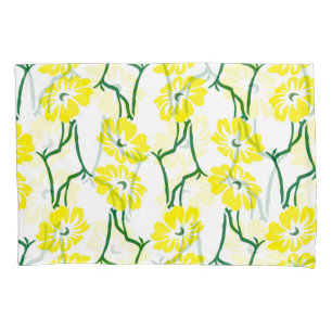 Yellow Flowers: Illustrated Seamless Pattern Pillowcase