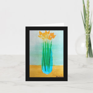 YELLOW FLOWERS IN A VASE CARD
