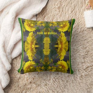 Yellow Flowers In Sunshine Abstract Personalised Cushion