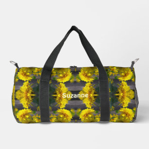 Yellow Flowers In Sunshine Abstract Personalised Duffle Bag