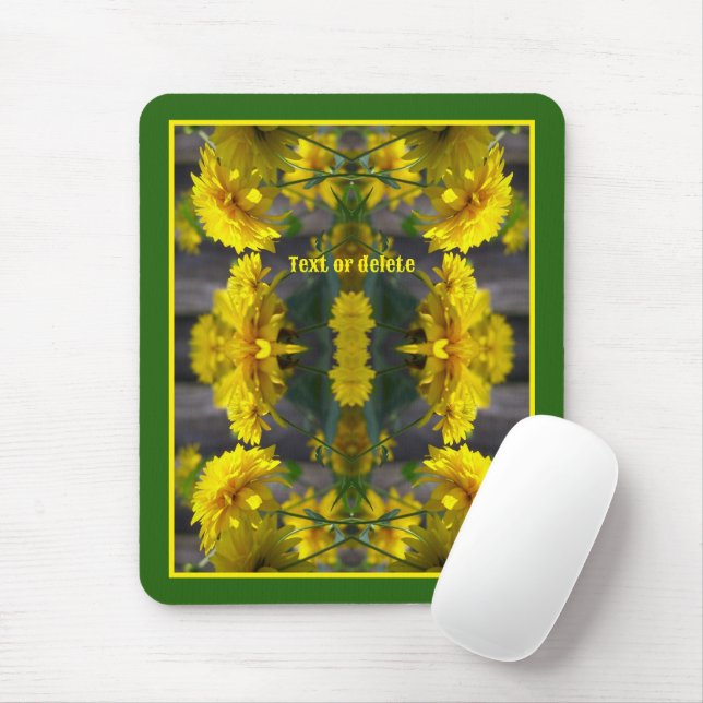 Yellow Flowers In Sunshine Abstract Personalised Mouse Pad (With Mouse)
