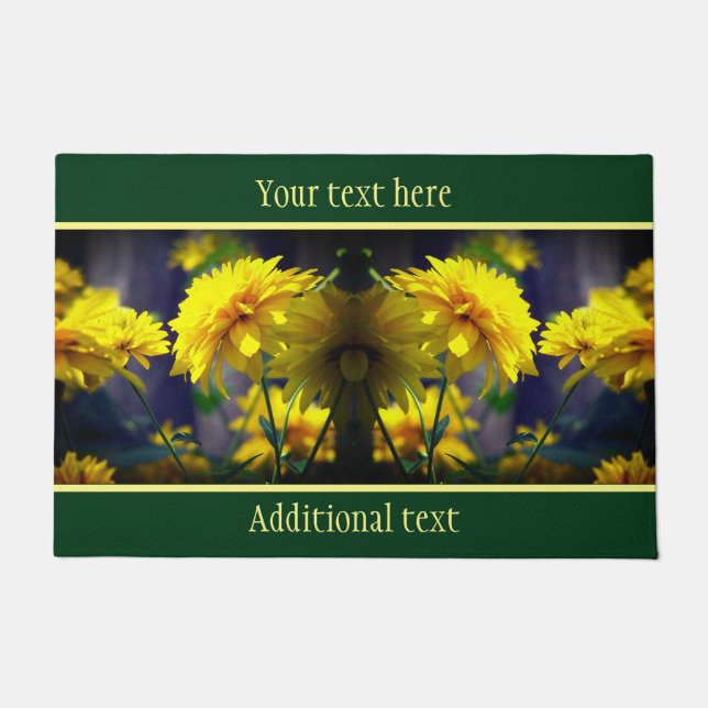 Yellow Flowers In Sunshine Personalised Doormat (Front)