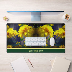 Yellow Flowers In Sunshine Personalized Desk Mat