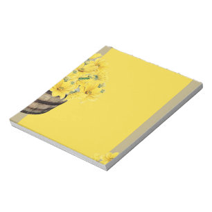 Yellow Flowers in the Basket Notepad
