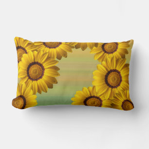 Yellow flowers in the spring lumbar cushion