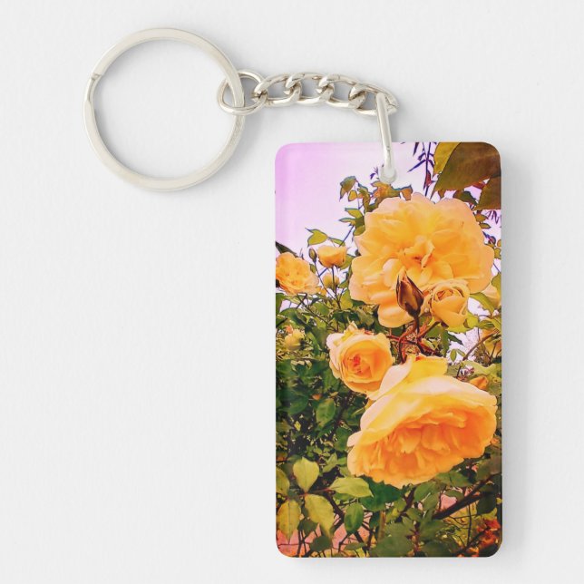 Yellow flowers key ring (Front)