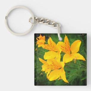 Yellow flowers key ring