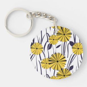 Yellow flowers key ring