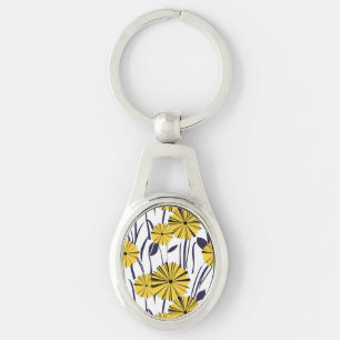 Yellow flowers key ring