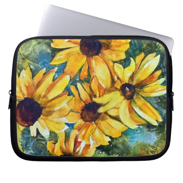 Yellow Flowers  Laptop Sleeve (Front)