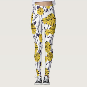 Yellow flowers leggings
