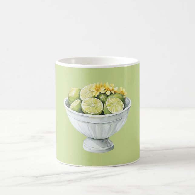 Yellow Flowers & Limes Coffee Mug (Center)