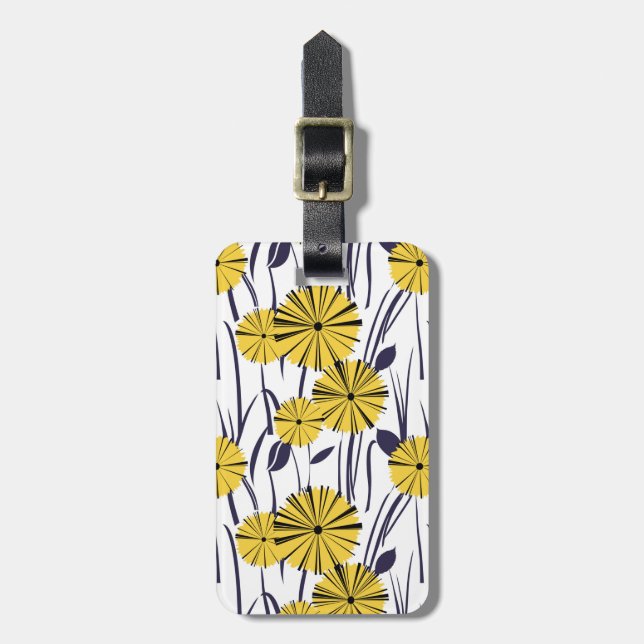 Yellow flowers luggage tag (Front Vertical)