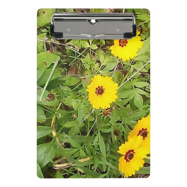 Yellow flowers mini clipboard (Front)