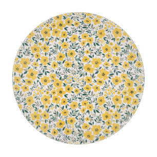 Yellow flowers: modern floral seamless. cutting board