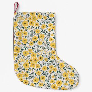 Yellow flowers: modern floral seamless. small christmas stocking