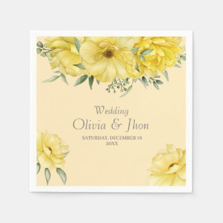 Yellow flowers napkin