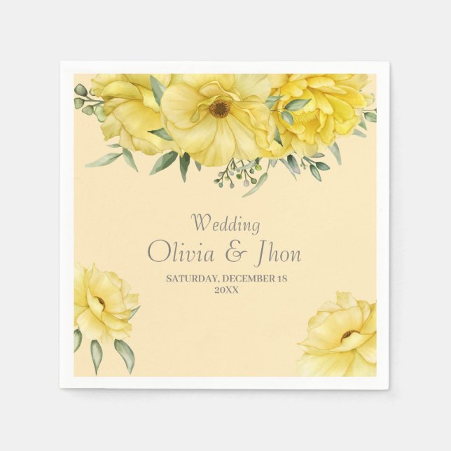 Yellow flowers napkin (Front)